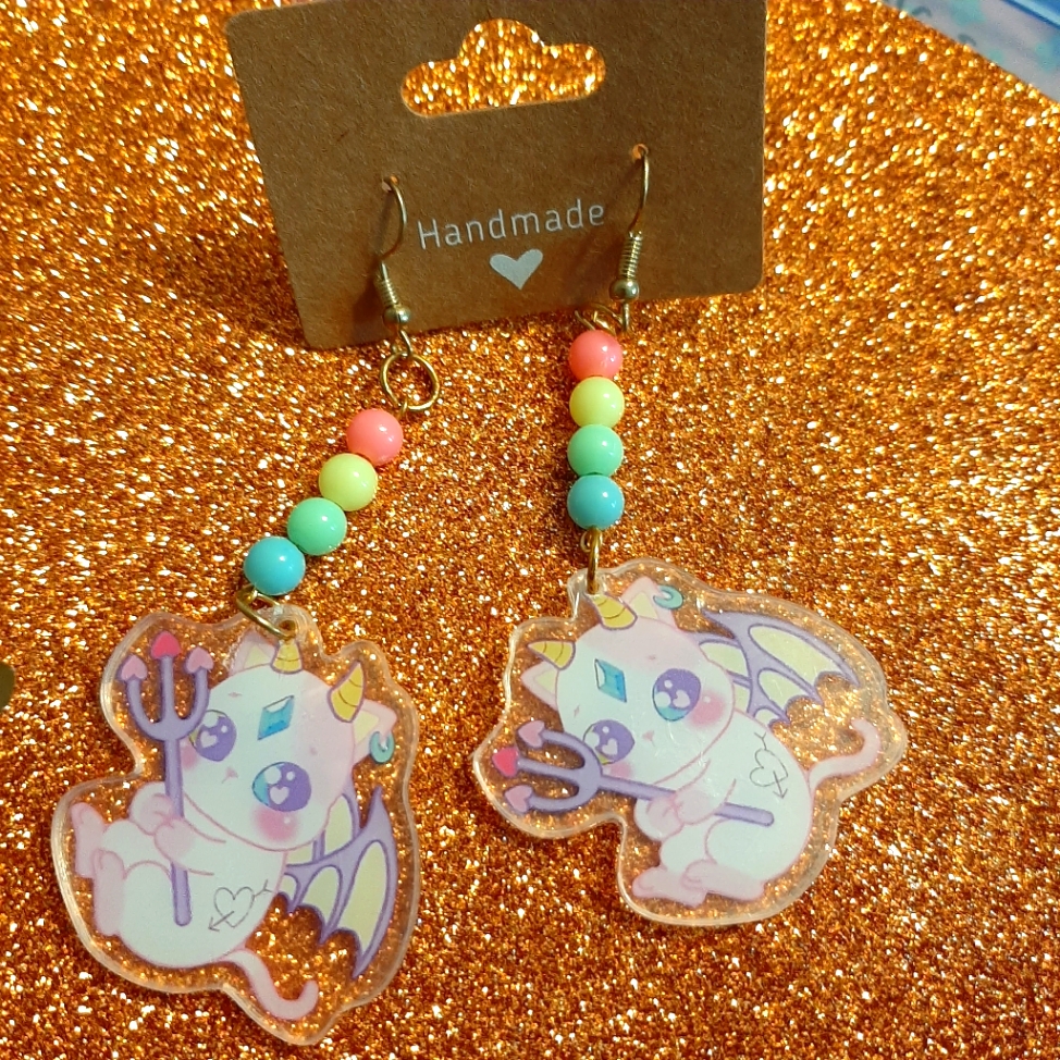 Dragon Pop Art Earrings New